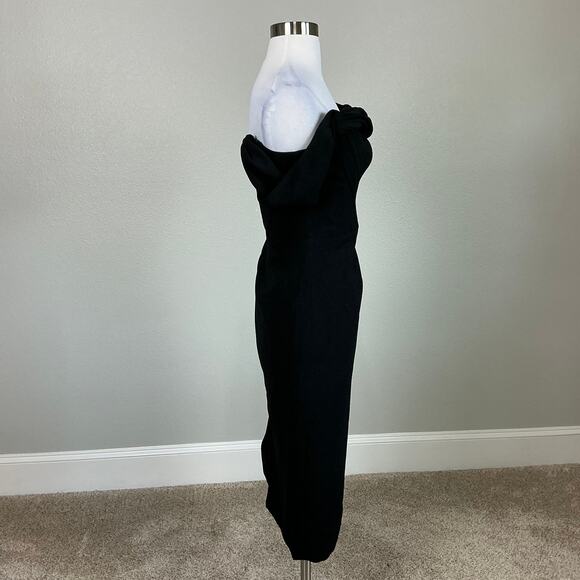 Dress the Population Off the Shoulder Midi Sheath Cocktail Dress Black Size XL - Picture 5 of 11